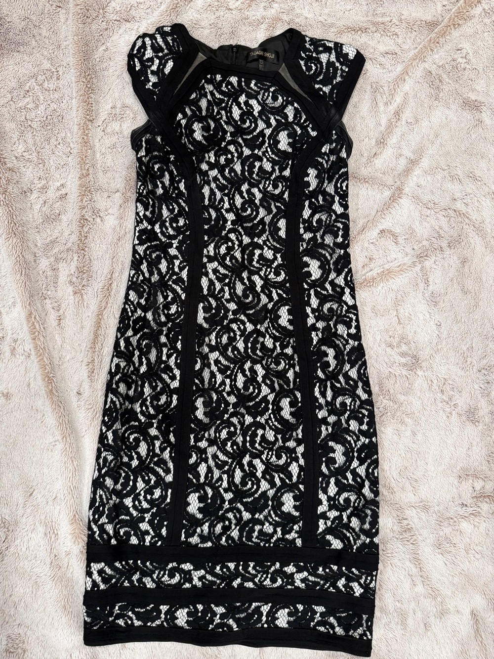 Tadashi shoji Black Lace Overlay Sheath Dress - Women